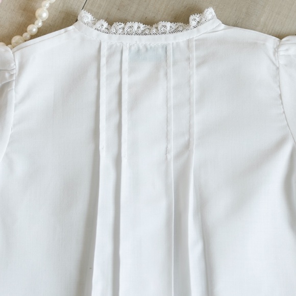 Newborn White Day Gown Pink Embroidery Feltman Brothers Lace Pin Tucks NEW - Picture 5 of 5